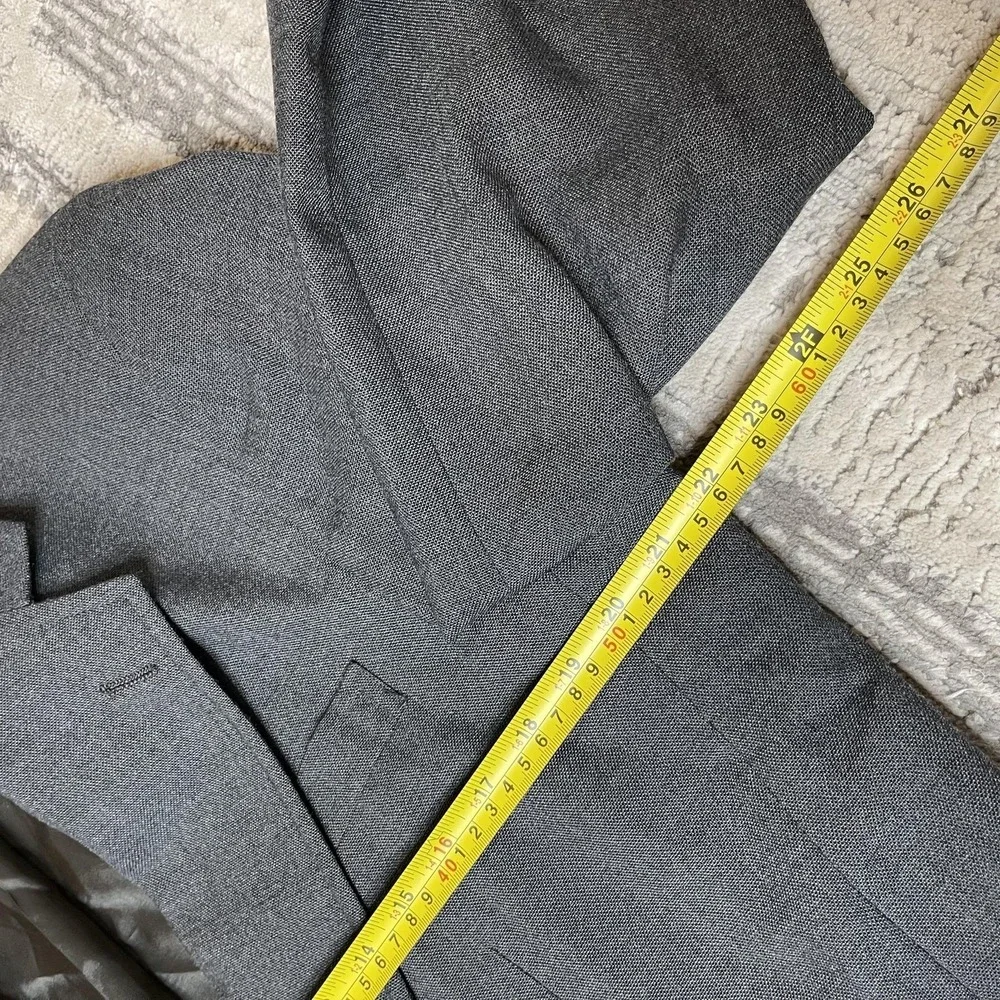 John Weitz Palm Beach Mens Big‎ Tall 44L Gray Blazer Gold Crest Buttons USA Made